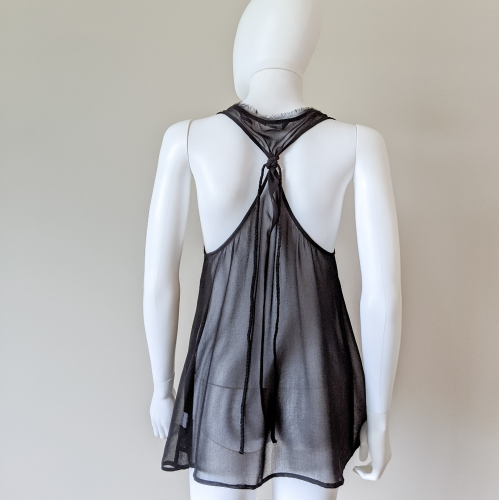 Naked Zebra Black Racerback Chiffon Tank